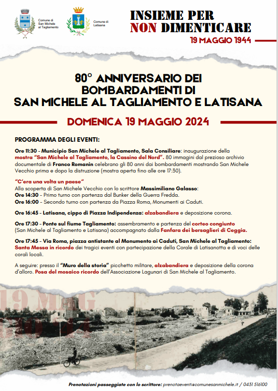 80° Anniversario dei bombardamenti a San Michele e Latisana